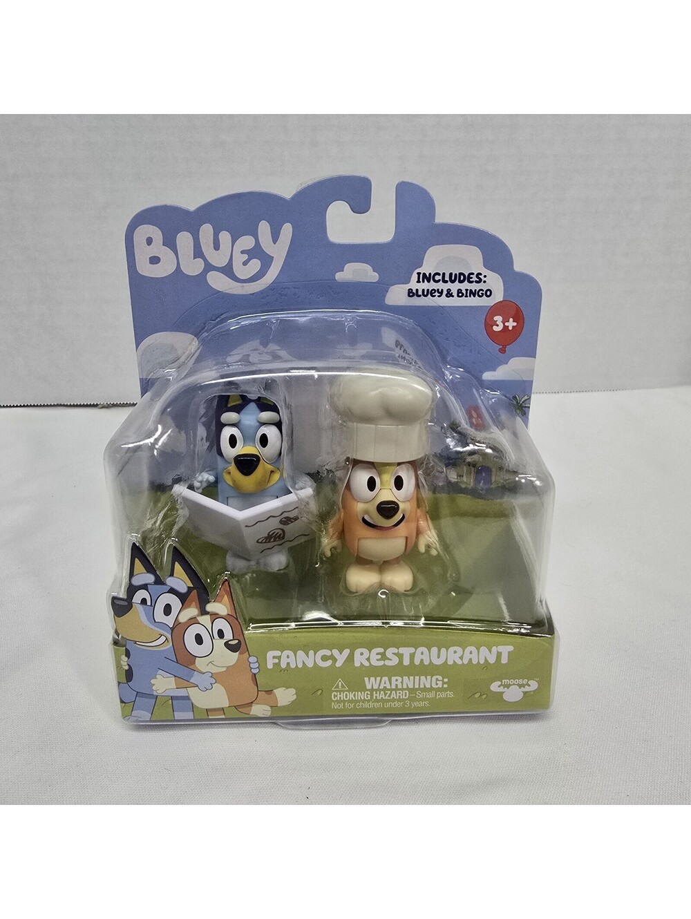 NIB Bluey Figurine and Chef Bingo - Fancy Restaurant 2 pack Mini Figure Toys
